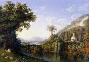 Jacob Philipp Hackert Landscape with Motifs of the English Garden in Caserta oil painting on canvas